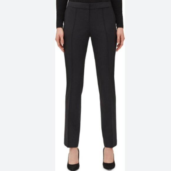 Lafayette 148 sz 10 Black New York Essex Front-Seam Ankle Pants Slim Trousers - Picture 1 of 7